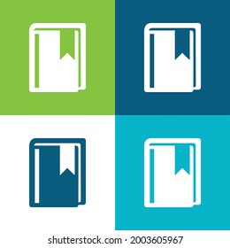 Book With Bookmark Flat four color minimal icon set