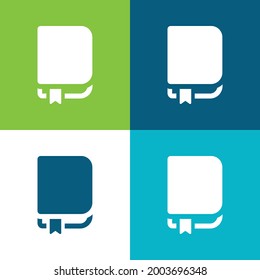 Book With Bookmark Flat four color minimal icon set