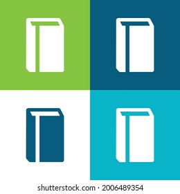 Book with Bookmark Flat four color minimal icon set