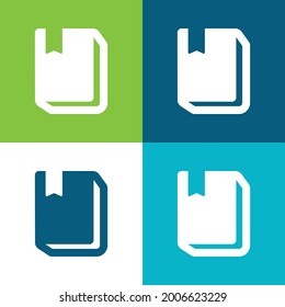 Book With Bookmark Flat four color minimal icon set