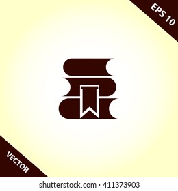 book with bookmark flat icon. vector illustration
