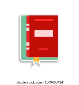 book with a bookmark flat sticker icon. Elements of Book in color icons. Simple icon for websites, web design, mobile app, info graphics