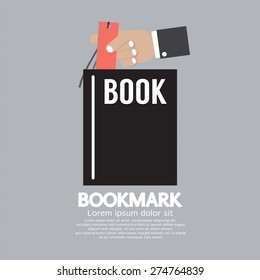 Book With Bookmark In Hand Vector Illustration