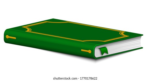 Book with a bookmark. Hardcover diary or sketchpad isolated on a white background. Single object. Vector illustration