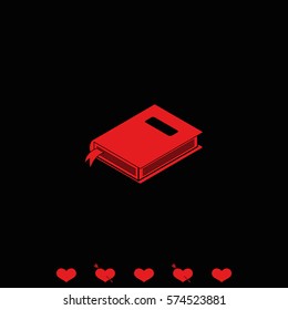 Book with bookmark icon.