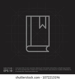 Book with bookmark icon - Black Creative Background