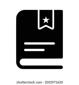 Book, bookmark icon. Black vector graphics.