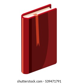 Book with bookmark icon. Cartoon illustration of book with bookmark vector icon for web design