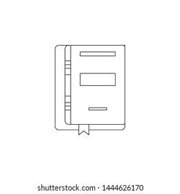 Book with a bookmark icon. Element of book for mobile concept and web apps icon. Outline, thin line icon for website design and development, app development