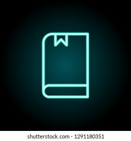 book with a bookmark icon. Elements of Science in neon style icons. Simple icon for websites, web design, mobile app, info graphics
