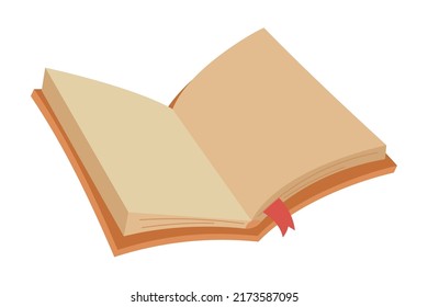 book and bookmark icon flat isolated