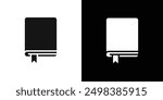 Book bookmark icon flat line symbol set.