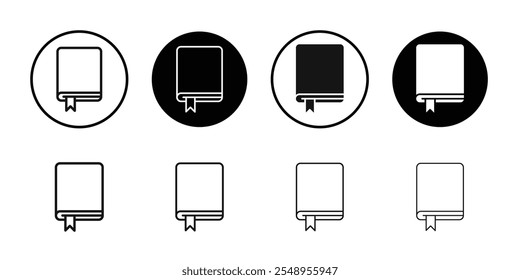 Book bookmark icon flat line symbol set.
