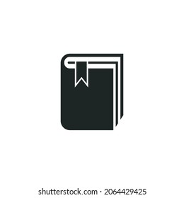 Libro con icono de marcador aislado de diseño de estilo plano
