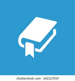 book bookmark icon, isolated, white on the blue background. Exclusive Symbols 