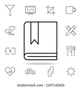 book with bookmark icon. Minimal Universal Theme icons universal set for web and mobile