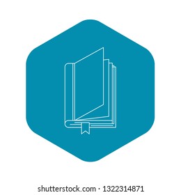 Book with bookmark icon. Outline illustration of book with bookmark vector icon for web
