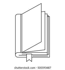 Book with bookmark icon. Outline illustration of book with bookmark vector icon for web