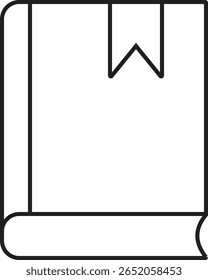 Ícone de livro com indicador representando o local salvo, referência importante ou ponto de estudo com fundo transparente