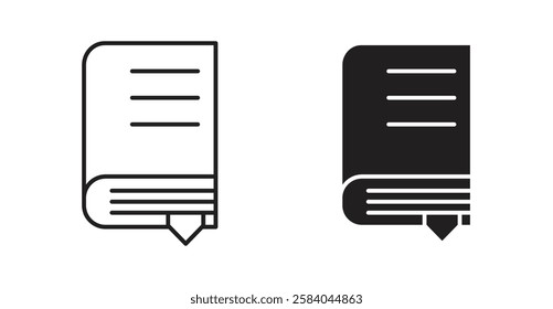 Book bookmark icon set in thin line. vector illustrations for web