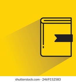 book and bookmark icon with shadow on yellow background