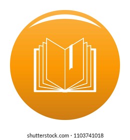 Book bookmark icon. Simple illustration of book bookmark vector icon for any design orange