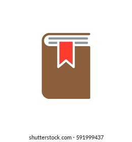Book bookmark icon vector, filled flat sign, solid colorful pictogram isolated on white. Symbol, logo illustration. Pixel perfect