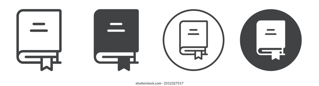 Libro con el contorno del logotipo del Vector del icono del marcador