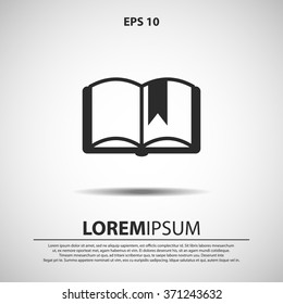 book with bookmark icon for web and mobile. flat design style
