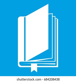 Book with bookmark icon white