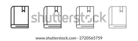 Book bookmark icons designed in outline, line and stroke style
