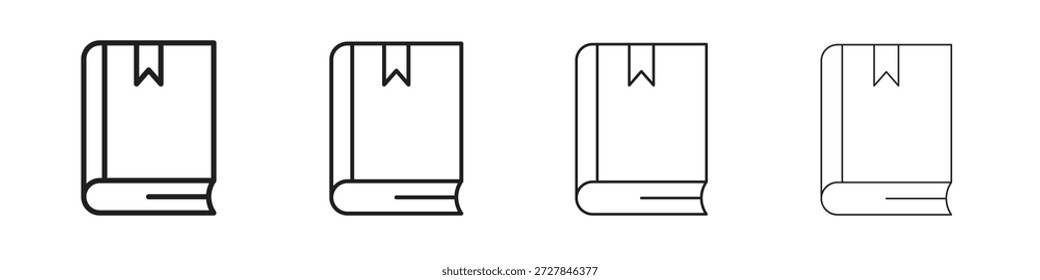 Coleção de vetores de linha de ícones de indicador de livro. Ícone de vetor perfeito de pixel
