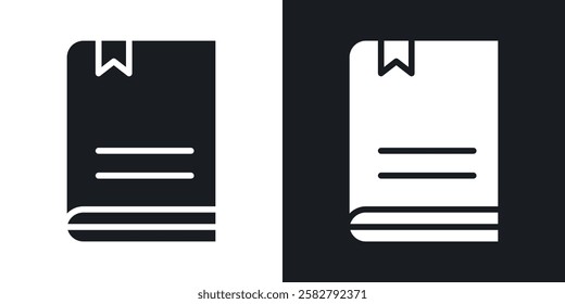 Book bookmark icons set vectors black and colored style