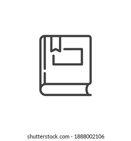 Libro con icono de línea de marcador. signo de estilo lineal para concepto móvil y diseño web. Icono del vector de contorno del libro. Símbolo, ilustración del logotipo. Gráficos vectoriales