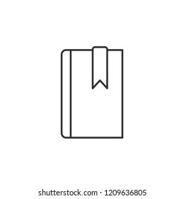 book, bookmark line icon. Simple, modern flat vector illustration for mobile app, website or desktop app on gray background