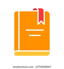Book with bookmark line icon. Studying, reading, diary, school, university, self-education. Vector color icon on a white background for business and advertising.