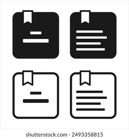 book with bookmark line shape icon vector flat illustration