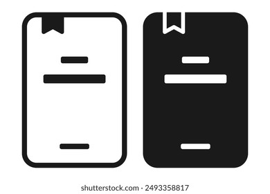 book with bookmark line shape icon vector flat illustration