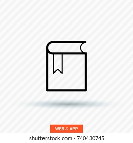 book with a bookmark line vector icon