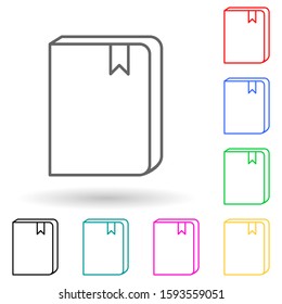 book with a bookmark multi color style icon. Simple thin line, outline vector of books and magazines icons for ui and ux, website or mobile application