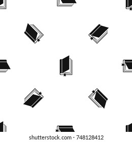 Book with bookmark pattern repeat seamless in black color for any design. Vector geometric illustration