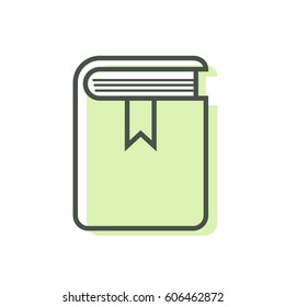 Book with bookmark sign