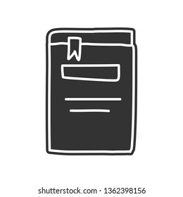 book with a bookmark sketch icon. Element of Education for mobile concept and web apps icon. Glyph, flat icon for website design and development, app development
