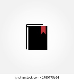 Book with bookmark symbol in simple flat illustration, easy to use for web elements and editable for UI and UX.