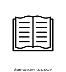 Book with bookmark thin line icon. Modern vector illustration for bookstore logo.