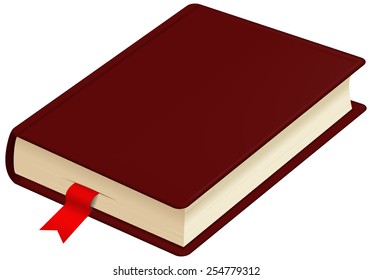 Book with bookmark  - vector drawing isolated on white background