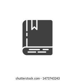 Book with bookmark vector icon. filled flat sign for mobile concept and web design. Cover book glyph icon. Symbol, logo illustration. Vector graphics