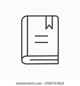 Book bookmark vector icon isolated in black line