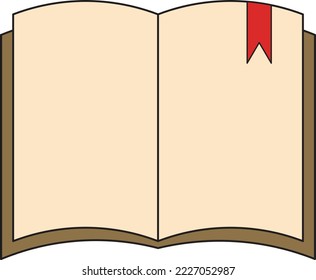 Book with bookmark vector symbol