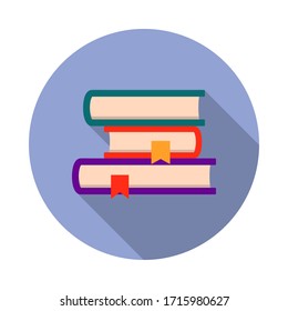 book with bookmarks flat long shadow icon. Simple color vector of Book illustration icons for ui and ux, website or mobile application